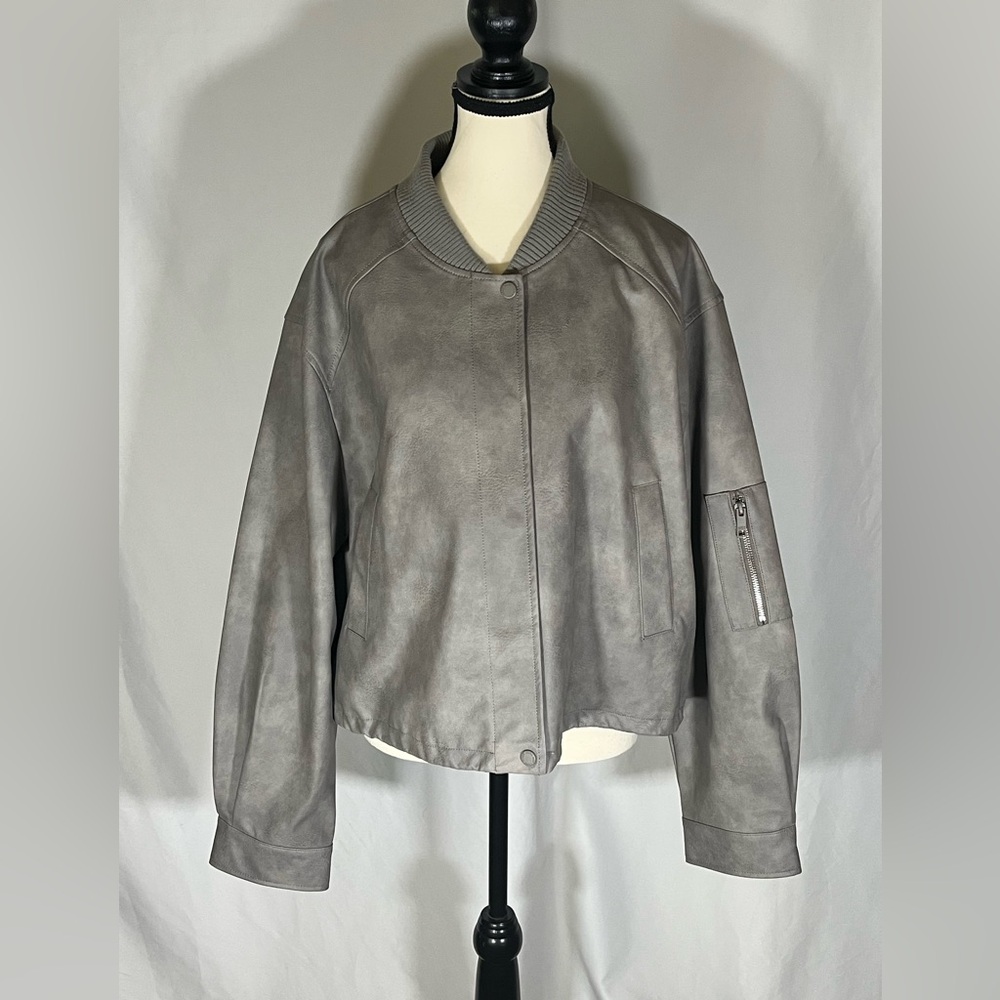 Marc New York Jeans Faux Leather Bomber Jacket